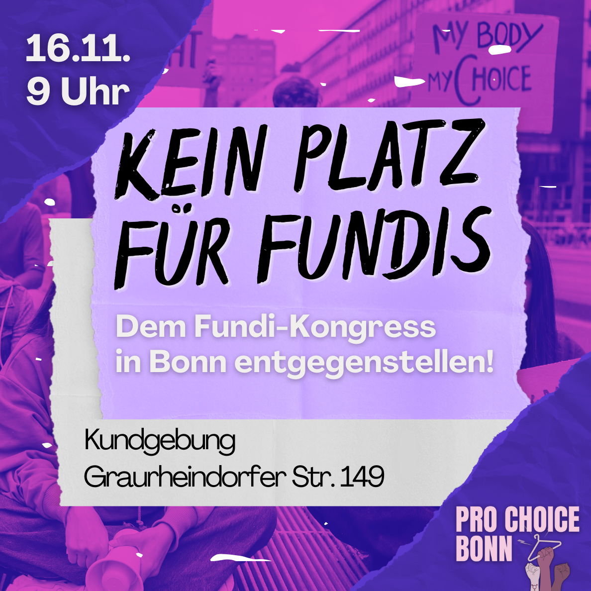 [16.11.] Kundgebung »Kein Platz für Fundis – Dem Fundi-Kongress in Bonn entgegenstellen!«