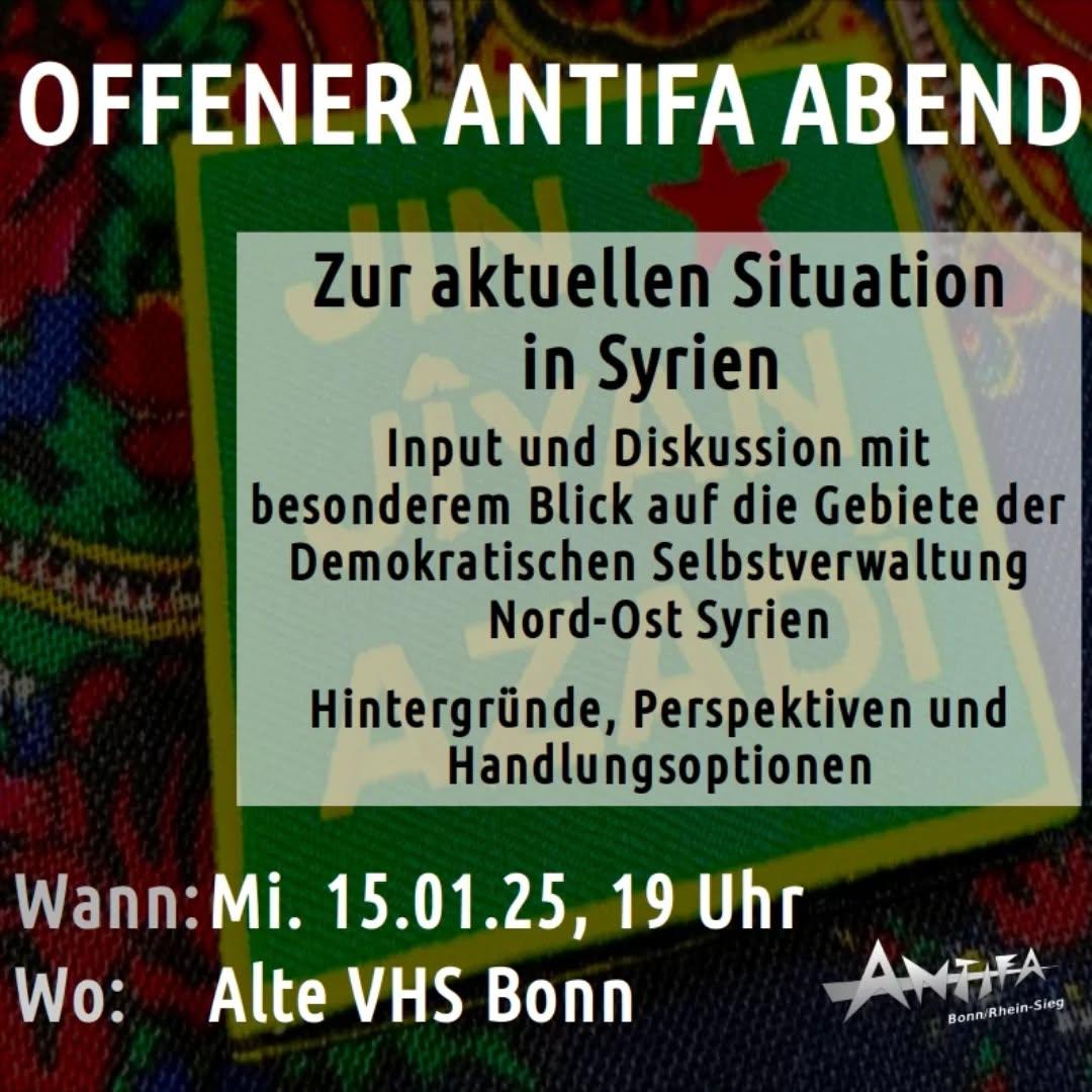 [15.01.2025] »Offener Antifa Abend zur aktuellen Situation in Syrien«